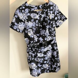 F21 mini floral dress with cut-out